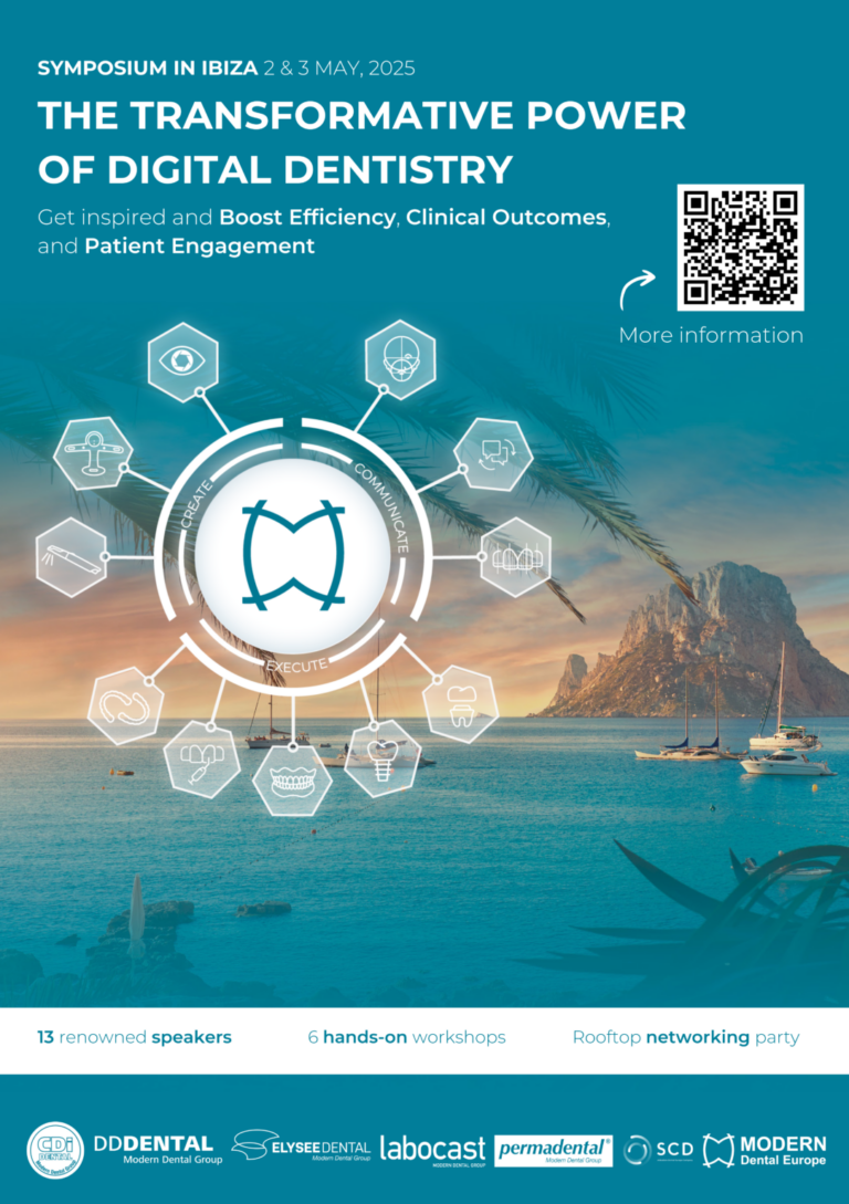 Join us in Ibiza on 2 & 3 May 2025 Find Out The Transformative Power Of Digital Dentistry Join us for the Transformative Power of Digital Dentistry Symposium, a dynamic two-day event on May 2–3, 2025, at the stunning Palacio de Congresos de Ibiza. This inspiring symposium will feature 13 expert speakers, 6 interactive workshops, and opportunities to connect with over 350 dental professionals from around the world. Dive into the latest advancements in digital dentistry, from cutting-edge diagnostic technologies to innovative workflows designed to enhance patient care and streamline esthetic cases. Set against the beautiful backdrop of Ibiza’s natural surroundings and sea views, this event offers the perfect blend of education, inspiration, and global networking. Don’t miss our exclusive rooftop party on Friday evening to cap off this spectacular sunset moment of Ibiza. Register now and elaevate your practice!